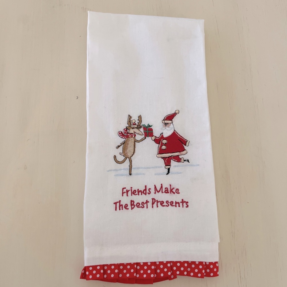 “Friends” Christmas Linen Hand Towel